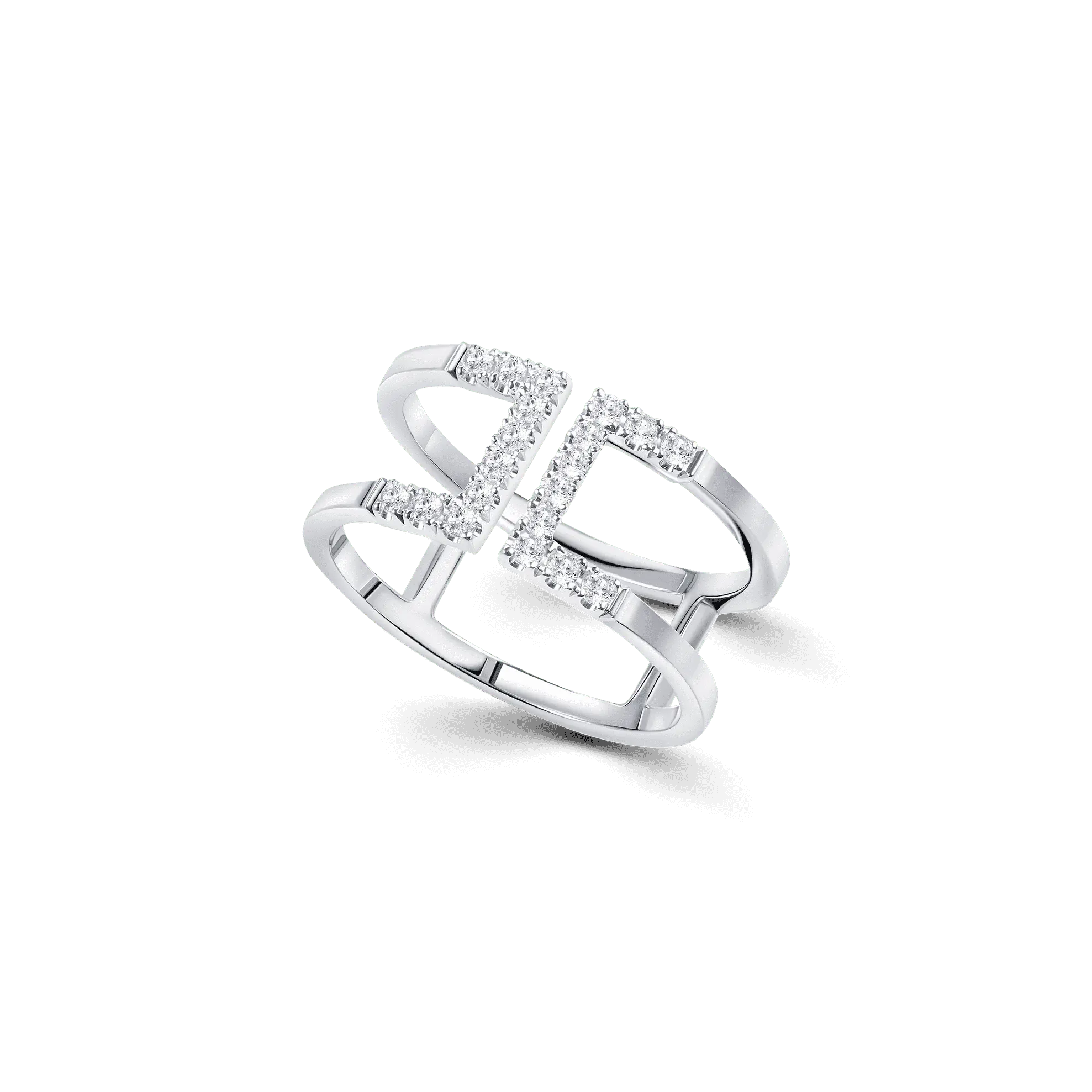 A product Image of the Loulou Icon ring, featuring its double-band open design.