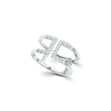 A product Image of the Loulou Icon ring, featuring its double-band open design.