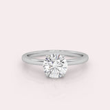 White Gold solitaire ring with a round-cut diamond